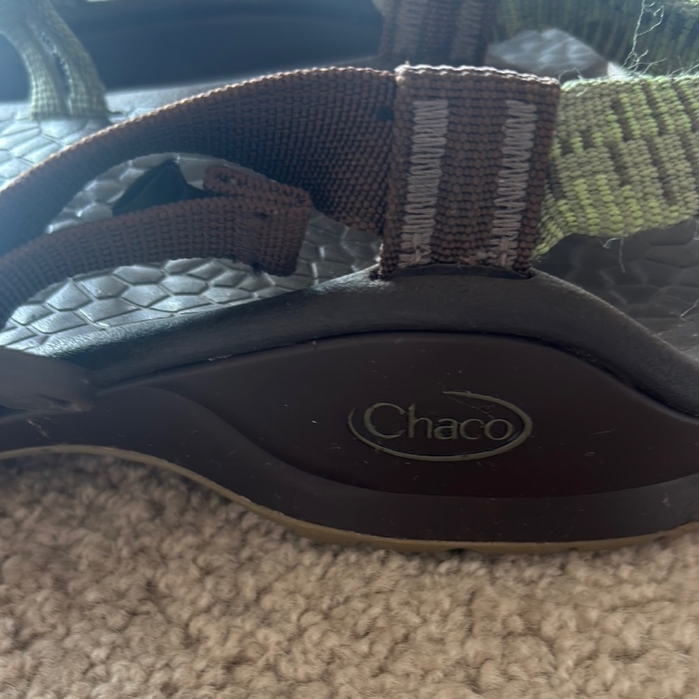 Chaco Olive and Dark Brown Strappy Sandals - Picture 2 of 3
